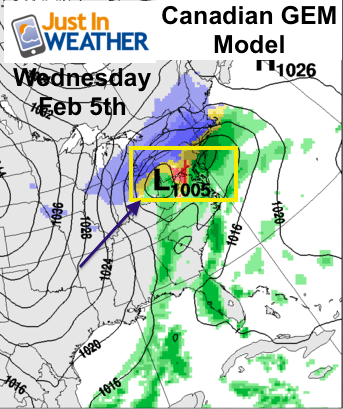 Canadian GEM Model: Storm on Wednesday Feb 5th